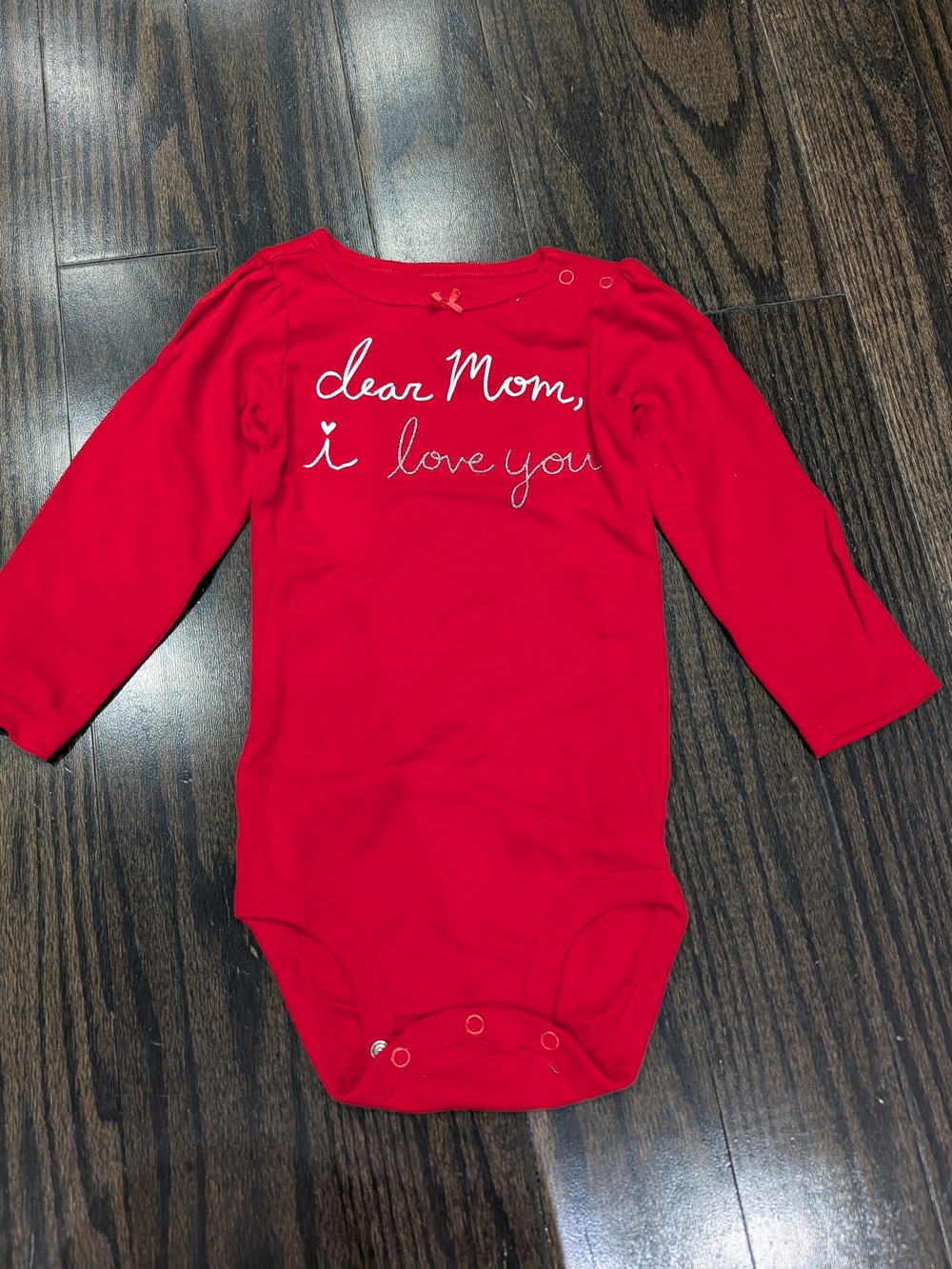5/$20 Baby B'gosh Red Long-Sleeve Bodysuit – 24M